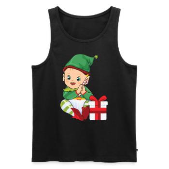 Bébé Noël Elfe / Noël, Cadeau, - Débardeur bio Premium Homme - noir - Devant - Michal (187cm)