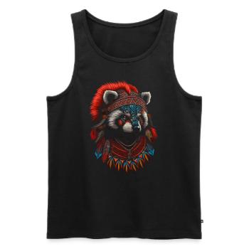 Chef indien panda roux - Débardeur bio Premium Homme - noir - Devant - Michal (187cm)
