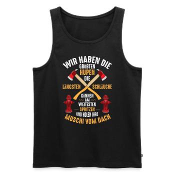 Feuerwehr große Hupen Lange Schläuche - Männer Premium Bio Tank Top - Schwarz - Vorne - AI Model Male 178 light (178cm)