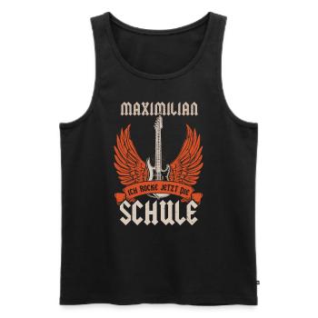 Maximilian Ich Rocke Jetzt Die Einschulung - Männer Premium Bio Tank Top - Schwarz - Vorne - AI Model Male 178 light (178cm)