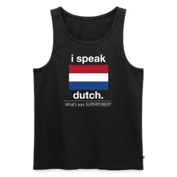 Holländische Superpower - Männer Premium Bio Tank Top - Schwarz - Vorne - AI Model Male 178 light (178cm)