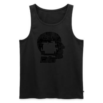 Kopf aus Schaltkreisen - Männer Premium Bio Tank Top - Schwarz - Vorne - Michal (187cm)