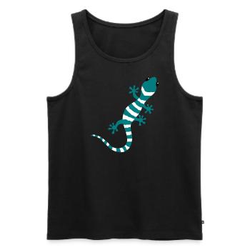 Gecko Salamander Lizard Reptile cadeau d'escalade - Débardeur bio Premium Homme - noir - Devant - AI Model Male 178 light (178cm)