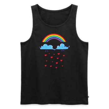 Etre amoureux - homosexualité - paix - Débardeur bio Premium Homme - noir - Devant - AI Model Male 178 light (178cm)