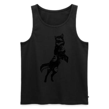 Wolf Universum - Männer Premium Bio Tank Top - Schwarz - Vorne - Michal (187cm)