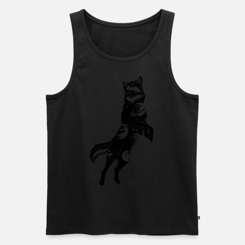 Wolf Universum - Männer Premium Bio Tank Top - Schwarz