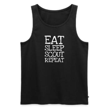 Eat Sleep Scout Repeat - Männer Premium Bio Tank Top - Schwarz - Vorne - Michal (187cm)