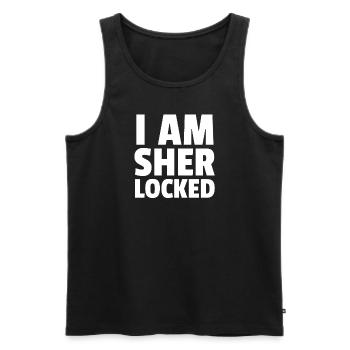 I Am Sher Locked - Men's Premium Organic Tank Top - black - Front - AI Model Male 178 light (178cm)