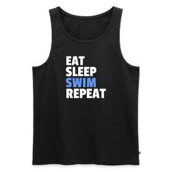 Eat Sleep Swim Repeat - Débardeur bio Premium Homme - noir - Devant - Michal (187cm)