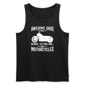 dads have beards, tattoos and ride motorcycles - Männer Premium Bio Tank Top - Schwarz - Vorne - Michal (187cm)