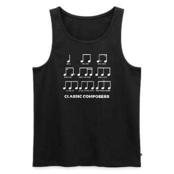 Compositeurs classiques Musique Notes de piano - Débardeur bio Premium Homme - noir - Devant - Michal (187cm)