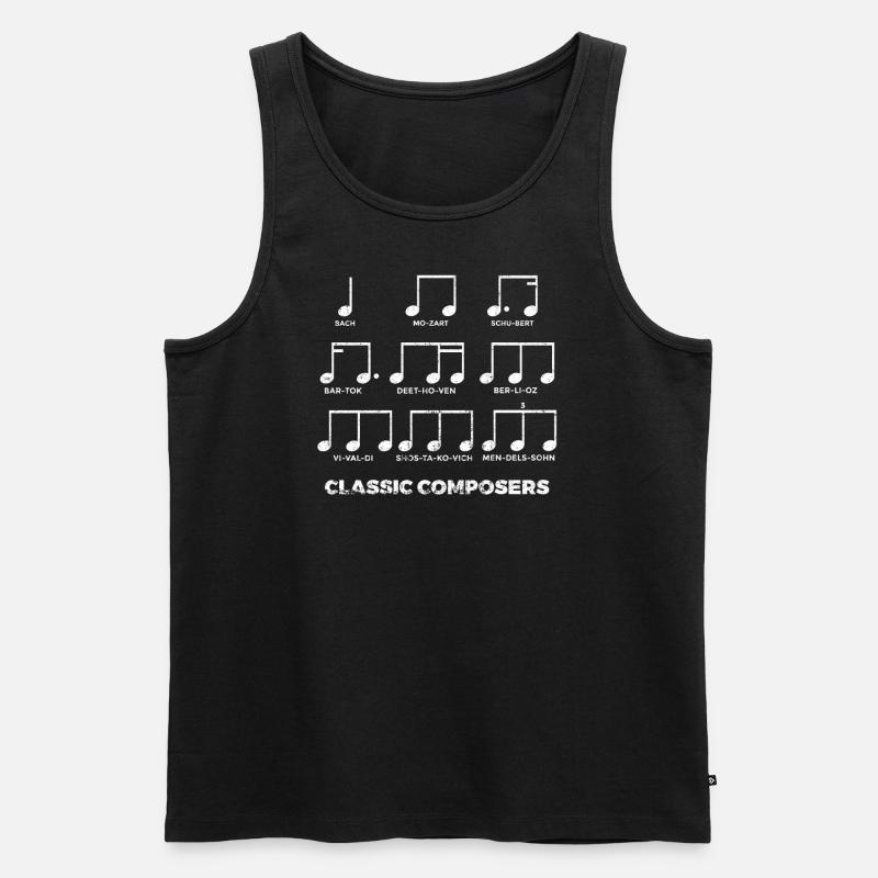 Classic Composers Music Piano Notes - Männer Premium Bio Tank Top - Schwarz