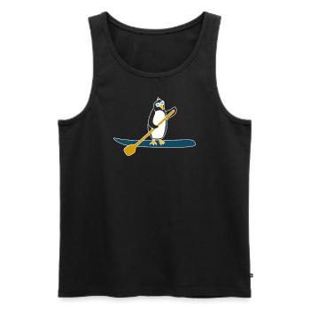 SUP penguin animals nature winter water sports - Men's Premium Organic Tank Top - black - Front - AI Model Male 178 light (178cm)