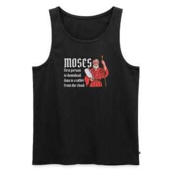 Moses First Person to Download Data from a Cloud - Men's Premium Organic Tank Top - black - Front - AI Model Male 178 light (178cm)