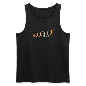 Volleyballer Evolution Geschenk - Männer Premium Bio Tank Top - Schwarz - Vorne - AI Model Male 178 light (178cm)