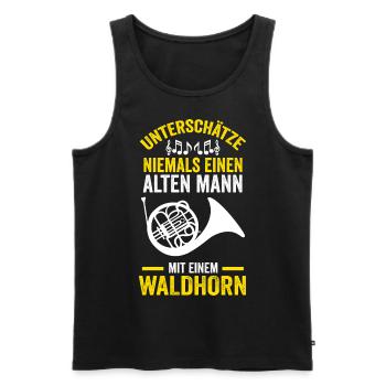 Waldhorn Hornist Opa Orchester Großvater Jazz Musi - Männer Premium Bio Tank Top - Schwarz - Vorne - Michal (187cm)