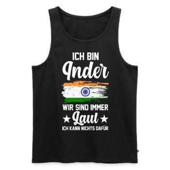 Indian India Indians - Men's Premium Organic Tank Top - black - Front - AI Model Male 178 light (178cm)