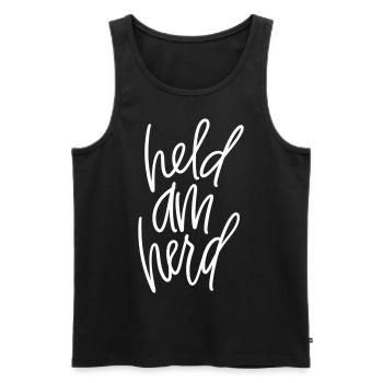 Held am Herd - Männer Premium Bio Tank Top - Schwarz - Vorne - AI Model Male 178 light (178cm)