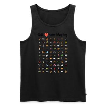 Gott liebt seine Schöpfung - Männer Premium Bio Tank Top - Schwarz - Vorne - Michal (187cm)
