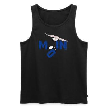 Moin Möwenschiss Original - Männer Premium Bio Tank Top - Schwarz - Vorne - Michal (187cm)