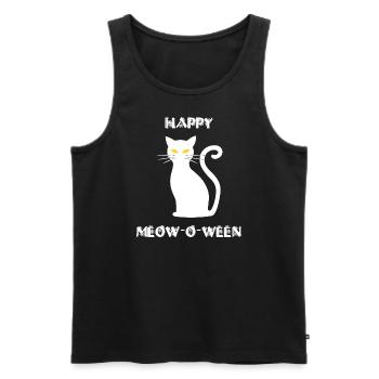 HAPPY MEOW-O-WEEN - Men's Premium Organic Tank Top - black - Front - AI Model Male 178 light (178cm)
