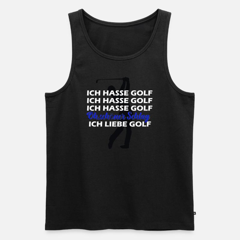 Golf - Männer Premium Bio Tank Top - Schwarz
