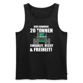 20 Tonnen Traktor Demo - Männer Premium Bio Tank Top - Schwarz - Vorne - AI Model Male 178 light (178cm)