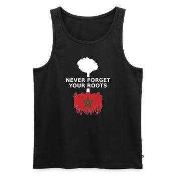 Marokko Marokkanische Wurzeln - Männer Premium Bio Tank Top - Schwarz - Vorne - AI Model Male 178 light (178cm)