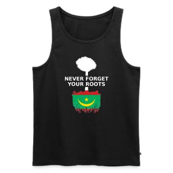 Mauritania Flag Mauritanian roots - Men's Premium Organic Tank Top - black - Front - AI Model Male 178 light (178cm)