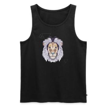 Crystal Lion - Männer Premium Bio Tank Top - Schwarz - Vorne - Michal (187cm)