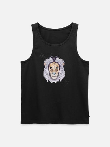 Crystal Lion - Männer Premium Bio Tank Top - Schwarz