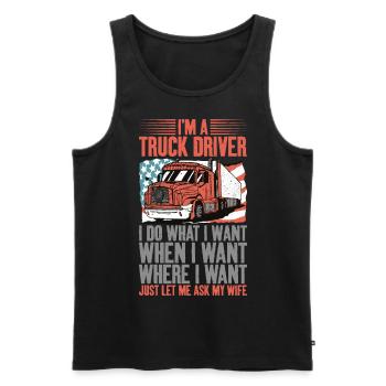 Do what I want when I - Men's Premium Organic Tank Top - black - Front - Michal (187cm)