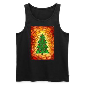 Christmas tree in Tiffany style - Men's Premium Organic Tank Top - black - Front - AI Model Male 178 light (178cm)