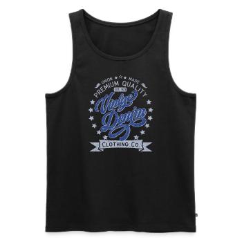 Vintage Denim Premium Product Clothing Co. Design - Men's Premium Organic Tank Top - black - Front - AI Model Male 178 light (178cm)