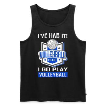 Mir reichts! Ich gehe Volleyball spielen - Männer Premium Bio Tank Top - Schwarz - Vorne - AI Model Male 178 light (178cm)