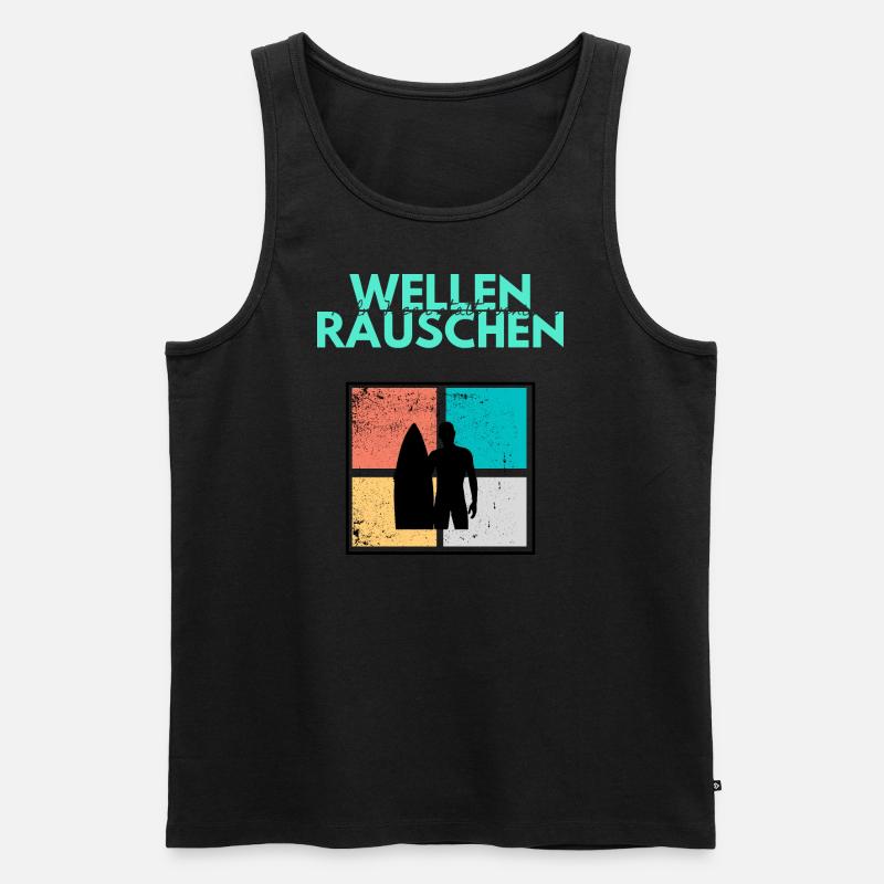 Wellenrauschen - Männer Premium Bio Tank Top - Schwarz