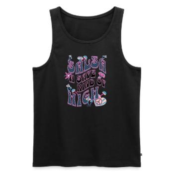 Salsa Hippie Style, Flower Power, Retro Style, - Men's Premium Organic Tank Top - black - Front - AI Model Male 178 light (178cm)