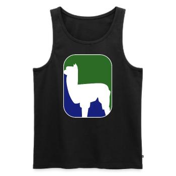 Alpaka Design grün blau Silhouette - Männer Premium Bio Tank Top - Schwarz - Vorne - Michal (187cm)