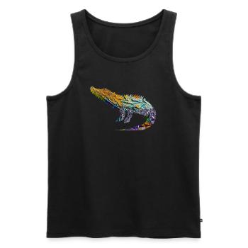 Origami Crocodile - Männer Premium Bio Tank Top - Schwarz - Vorne - AI Model Male 178 light (178cm)