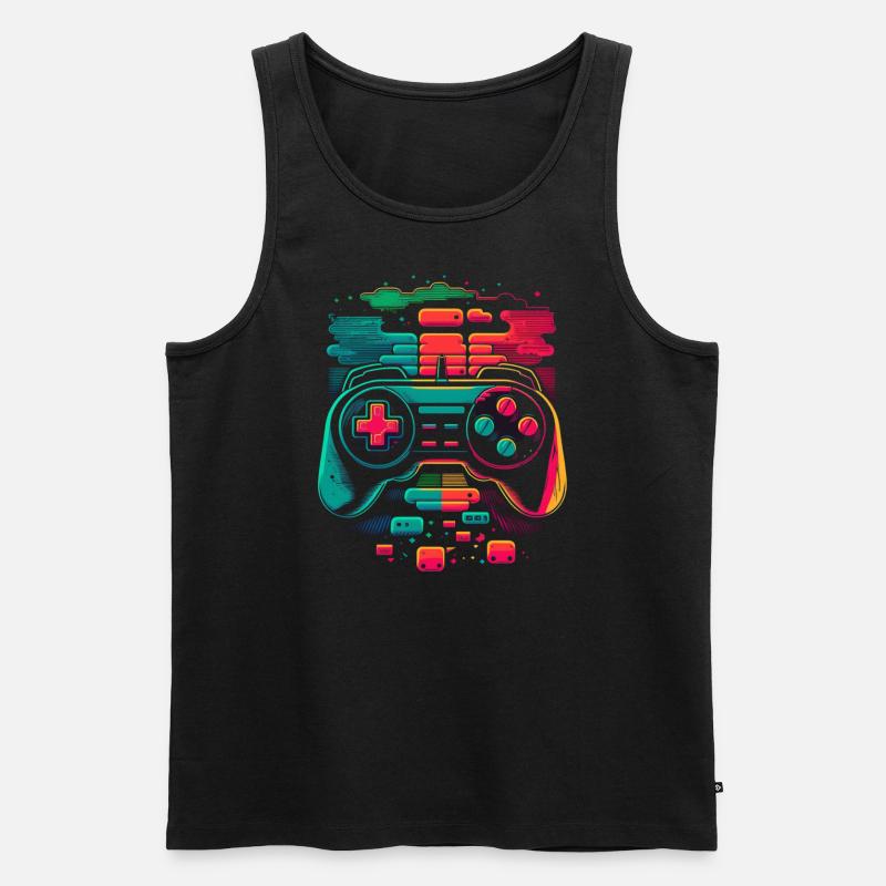 Retro Konsole - Männer Premium Bio Tank Top - Schwarz
