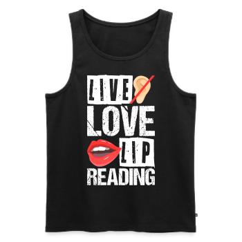 Deaf Deaf Sign Language Deaf Pride - Men's Premium Organic Tank Top - black - Front - Michal (187cm)