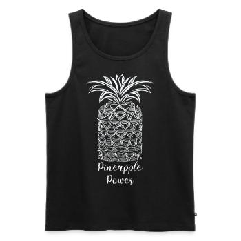 Puissance de l’ananas - Débardeur bio Premium Homme - noir - Devant - Michal (187cm)