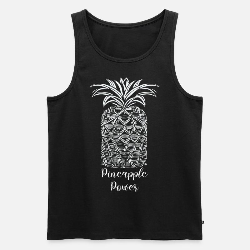 pineapple power - Männer Premium Bio Tank Top - Schwarz