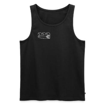 Surfbrett - Männer Premium Bio Tank Top - Schwarz - Vorne - AI Model Male 178 light (178cm)