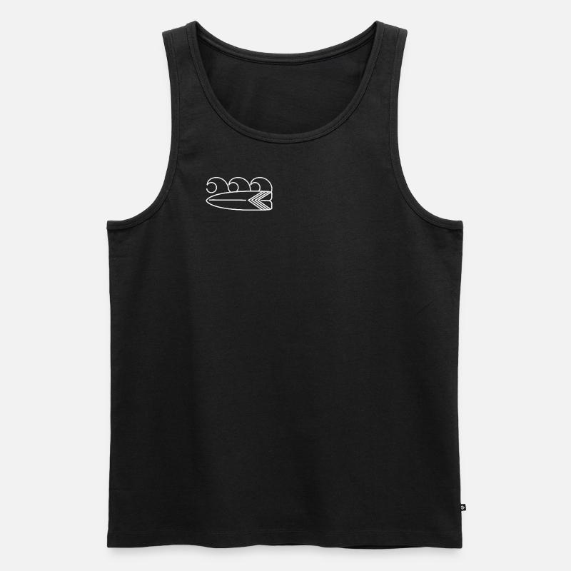 Surfbrett - Männer Premium Bio Tank Top - Schwarz