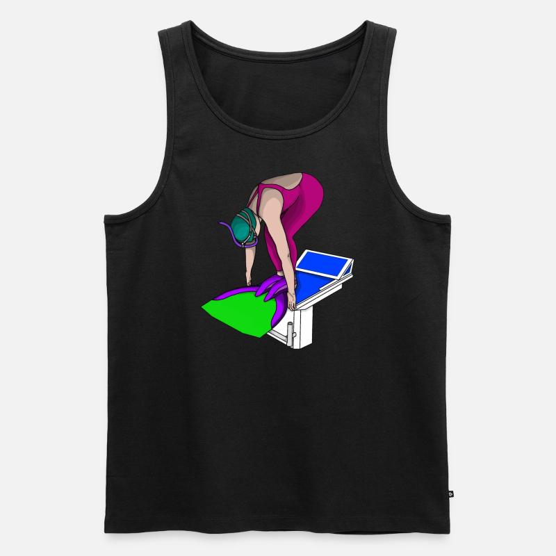Flossenschwimmen - Männer Premium Bio Tank Top - Schwarz