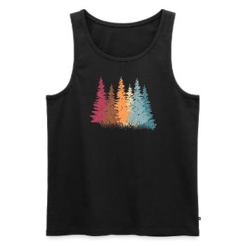 Bunter Wald mit Bäumen - Männer Premium Bio Tank Top - Schwarz - Vorne - AI Model Male 178 light (178cm)