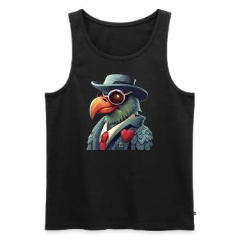 Gangster-Papagei mit Sonnenbrille - Männer Premium Bio Tank Top - Schwarz - Vorne - Michal (187cm)