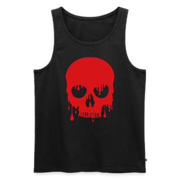 crâne d’Halloween effrayant - Débardeur bio Premium Homme - noir - Devant - Michal (187cm)