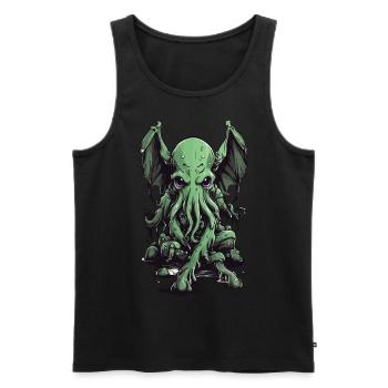 Slimy Halloween Cthulhu Tentacles Monster - Men's Premium Organic Tank Top - black - Front - AI Model Male 178 light (178cm)